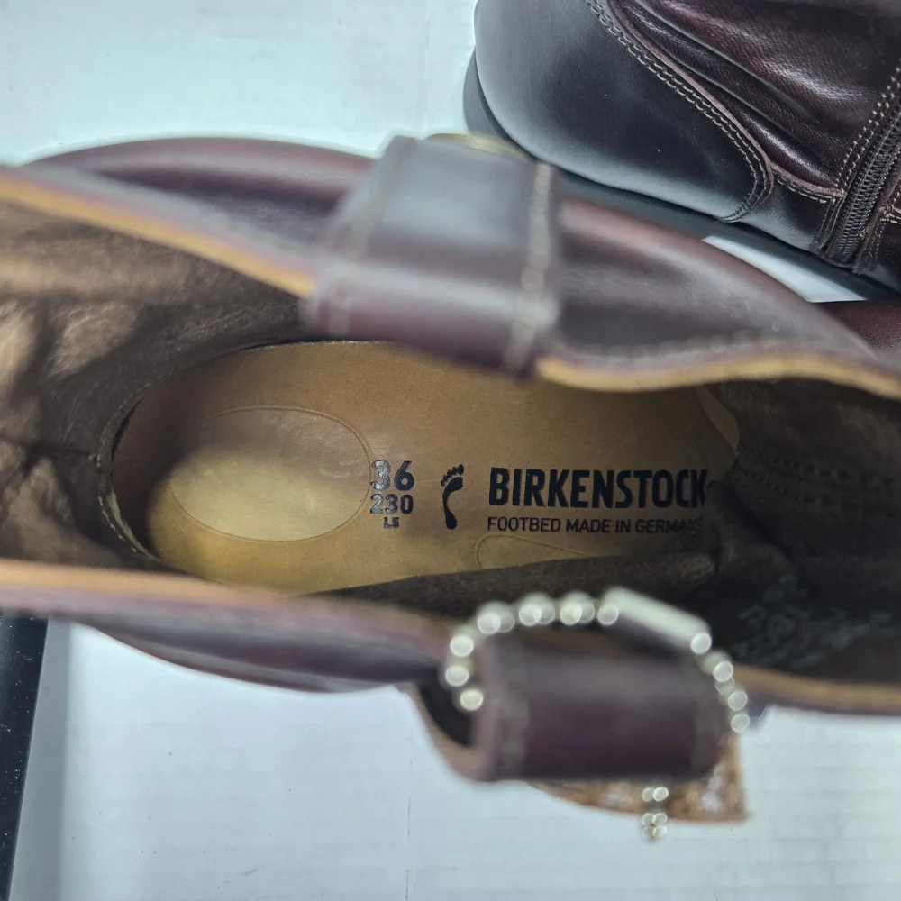 Birkenstock Sarnia Espresso Leather Chelsea Ankle Boots Size EU 36 narrow US 5